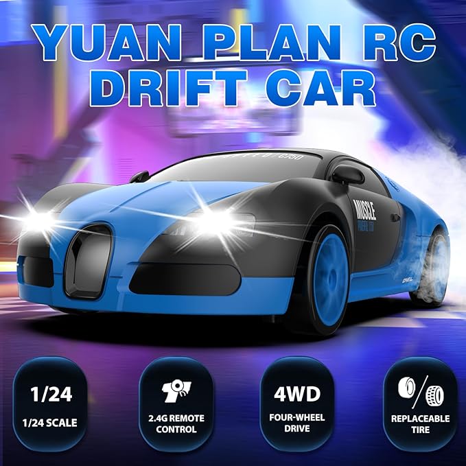 Coche teledirigido drift 1:24 BUCATTI AZUL - additional image 11