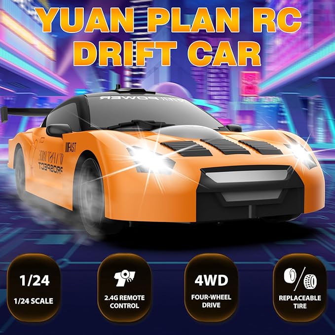 Coche teledirigido drift 1:24 GTR NARANJA - additional image 11