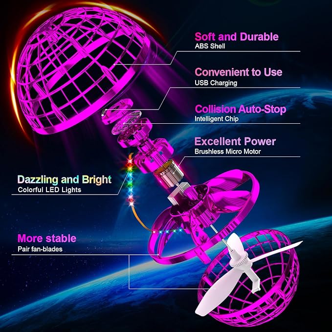 Mini dron bola giratoria mágica rosa - additional image 8