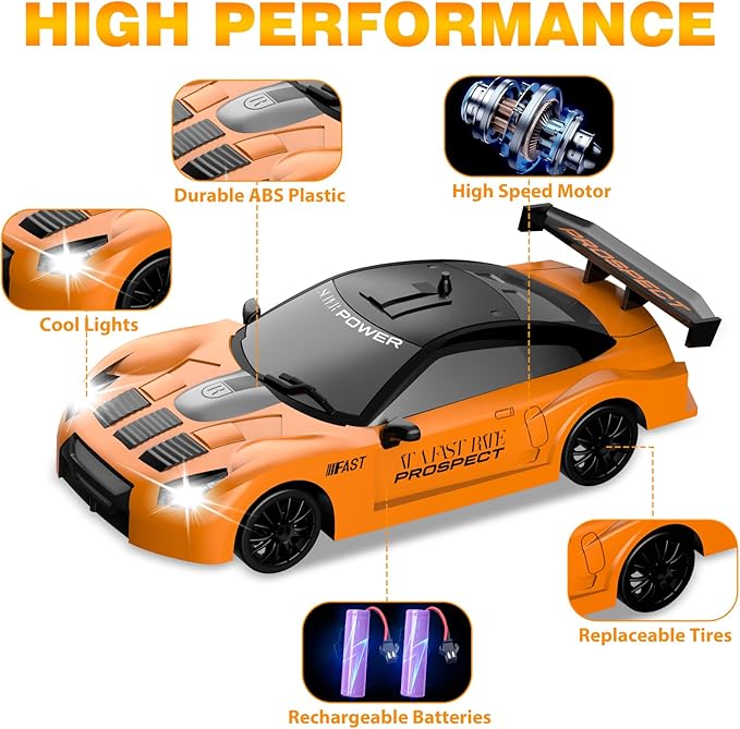Coche teledirigido drift 1:24 GTR NARANJA - additional image 12