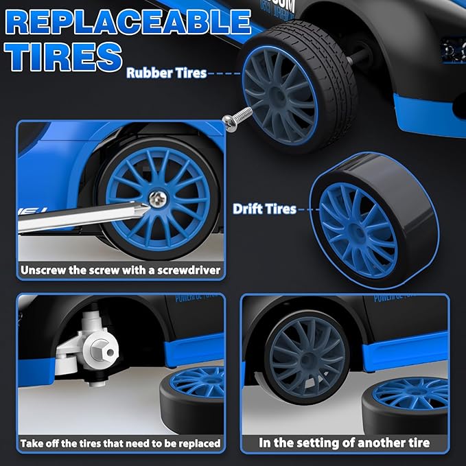 Coche teledirigido drift 1:24 BUCATTI AZUL - additional image 13