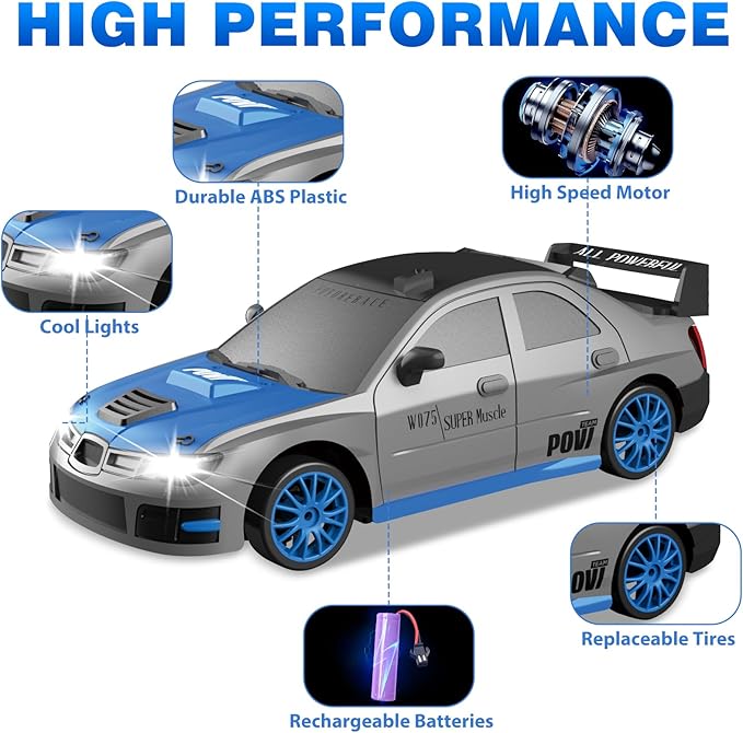 Coche teledirigido drift 1:24 SUBARU GRIS - additional image 11