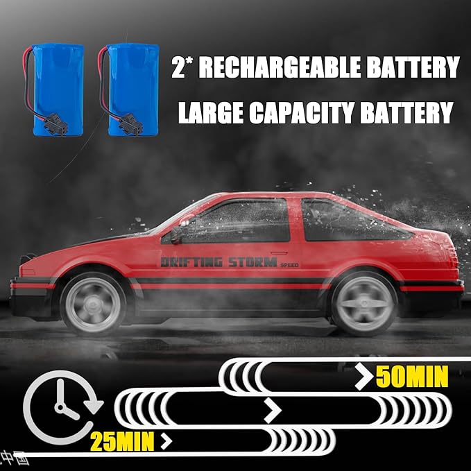 Coche teledirigido drift 1:24 RETRO ROJO - additional image 10